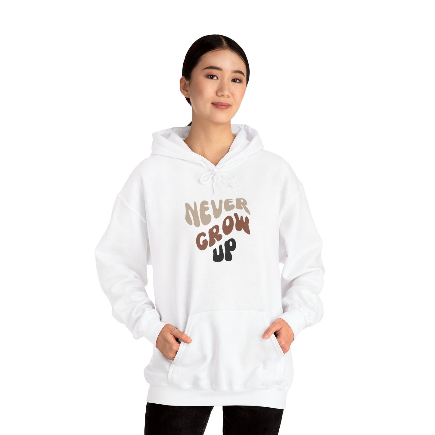 "Never Grow Up" Hooded Sweatshirt