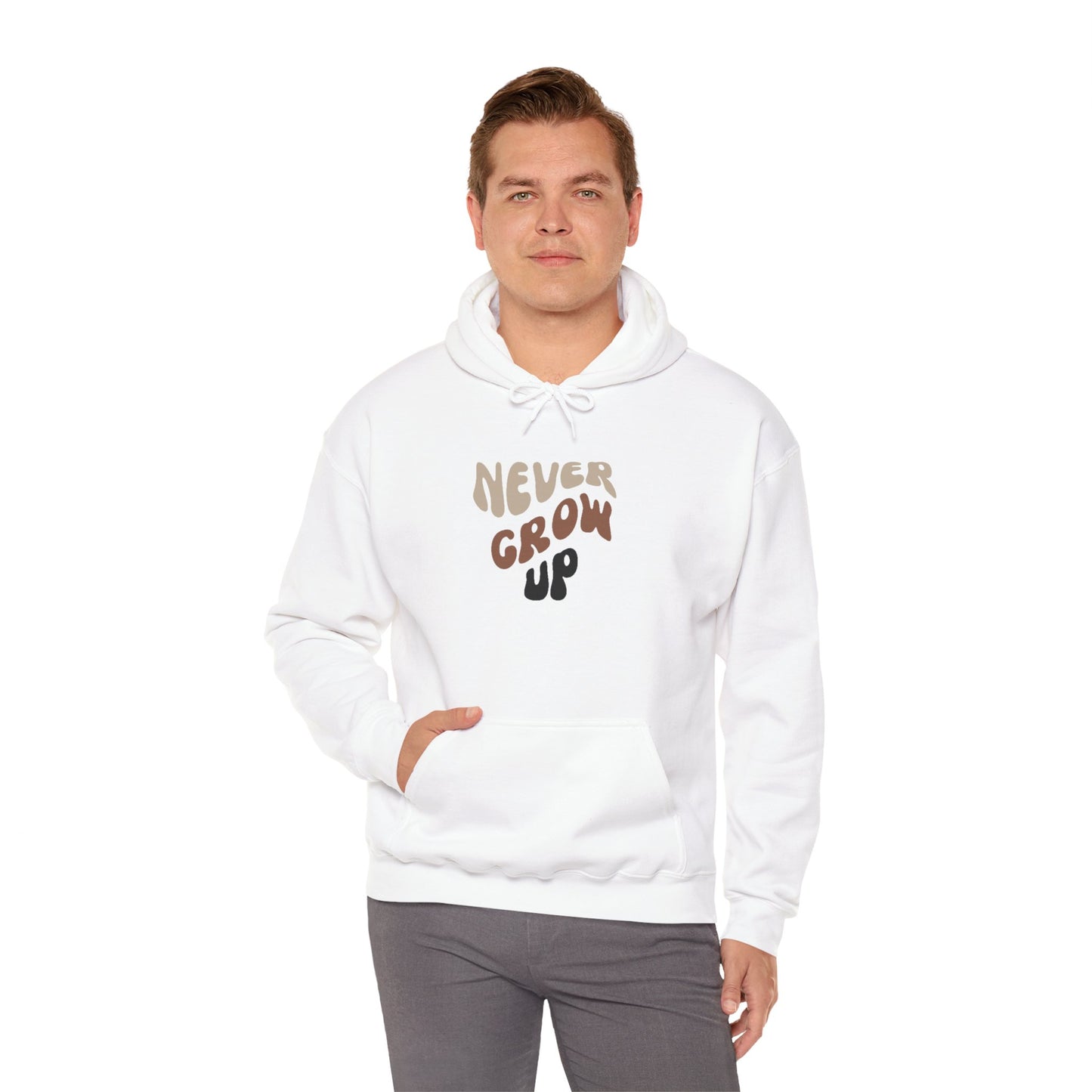 "Never Grow Up" Hooded Sweatshirt